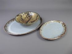 A Collection of Campden Pottery Blue Glaze Slip-ware Pottery