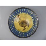 Willey Furnace Pottery Blue and Yellow Glaze Stoneware Bread Plate