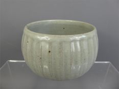 A Leach School Celadon Blue Glazed Fluted Bowl