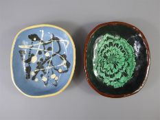 Two Earthenware Pottery Slipware Plates