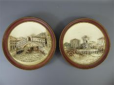 Two Austrian Musterschutz Terracotta Wall Plaques