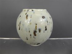 Amanda Brier St Ives, Ovoid White Speckle-Glazed Pot