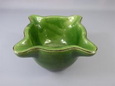 An Antique Provincial Green-Glazed Pottery Mortar (Possibly French)