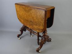 A Small Burr Walnut Sutherland Table