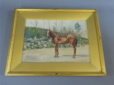 W. Galloway Original Watercolour of a Racehorse