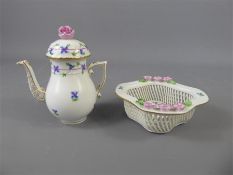 Herend Porcelain Miniature Coffee Pot and Cover