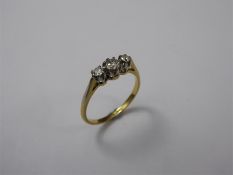 A 18ct Yellow Gold Three Stone Diamond Ring