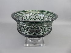 A Victorian Bohemian Cut (to clear)Glass Fruit Bowl