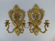 Two Gilt Brass Wall Sconces.