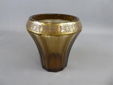 A Vintage Moser Vadblad Smoky Glass Vase