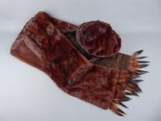 A Reddish Fur Stole and Beret