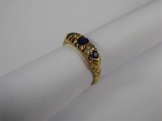 An Antique 18 ct Yellow Gold Sapphire and Diamond Ring