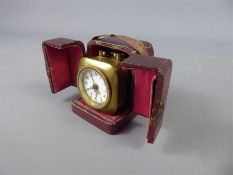 A Vintage German Small Brass Clock