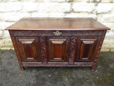 A Large Antique Oak Coffer