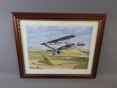 A Limited Edition Print of a 1934 RAF Hawker Hind Biplane