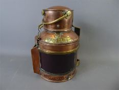 An Antique Copper Ship's Oil Lamp