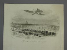 The Aerial Steam Carriage circa 1843 Unused Double Page Letterhead