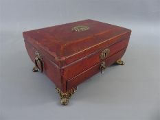 A Georgian Red Leather Jewellery Box