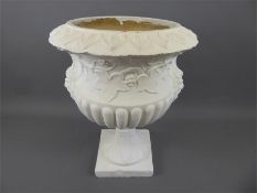 A Painted Ceramic Ornamental Garden Urn