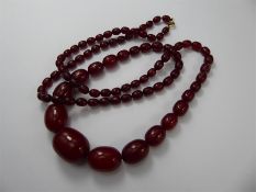 A Set of Antique Graduated Amber Beads
