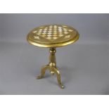 An Antique Brass Tilt-top Candle Mirror