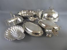 A Pair of Silver Plated Lidded Serving Dishes and Covers