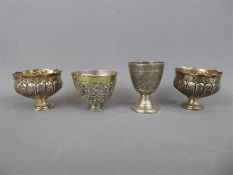 A Pair of 19th Century Ottoman Silver Zarfs