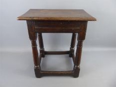 An Antique Oak Coffin Stool.