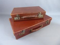 A Pair of Hard Case Leather Briefcases