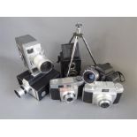 A Box of Vintage Cameras
