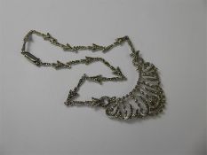 A Vintage Silver Marcasite Necklace