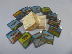 Twelve Vintage French Glass Lantern Slides