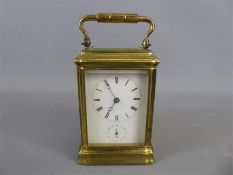 An English Brass Carriage Clock