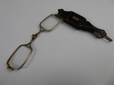 A Victorian Tortoiseshell Lunette/Magnifying Glass