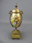 A Victorian Bronze Hand Painted Urn