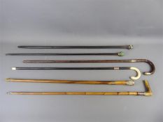 A Collection of Six Walking Sticks