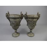 A Pair of 19th Century Cast Metal Clock Garniture