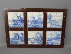 Six 18th Century Blue and White Dutch Tiles