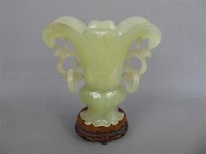 A Chinese Celadon Green Jade Vase