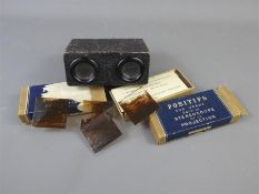 Two Boxes of Vintage French 3D 'Positifs' Stereoscope Slides