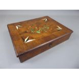 A Charles II Inlaid Marquetry Walnut and Oyster Veneer Lace Box