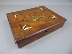 A Charles II Inlaid Marquetry Walnut and Oyster Veneer Lace Box