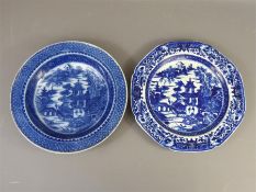 A Joshua Heath Circa 1790 Blue and White Willow Pattern Plate