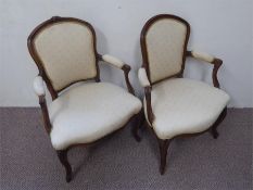 A Pair of Oak Salon Chairs