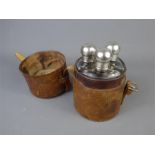 A Glass and Silver Triple Hip Flask Set