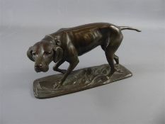 A Spelter Statuette of a Pointer