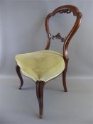 Four Victorian Mahogany Balloon Back Dining Room Chairs