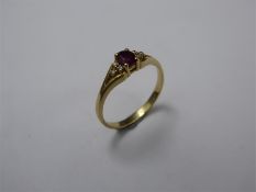 A 14 ct Yellow Gold Ruby and Zircon Ring