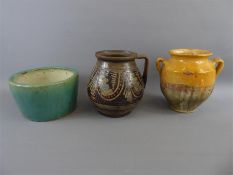 Three Antique Earthenware Pots