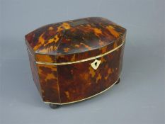 Georgian Tortoiseshell Tea Caddy